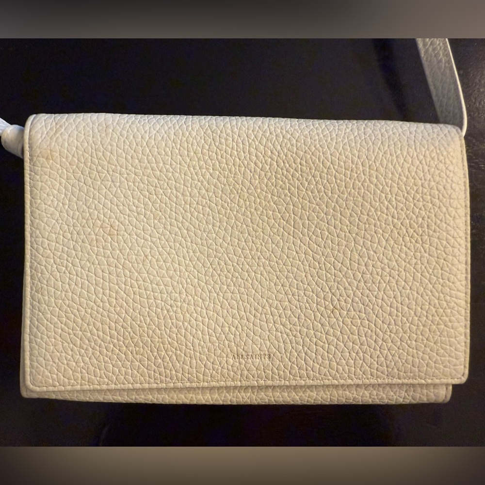All Saints White Leather Bag